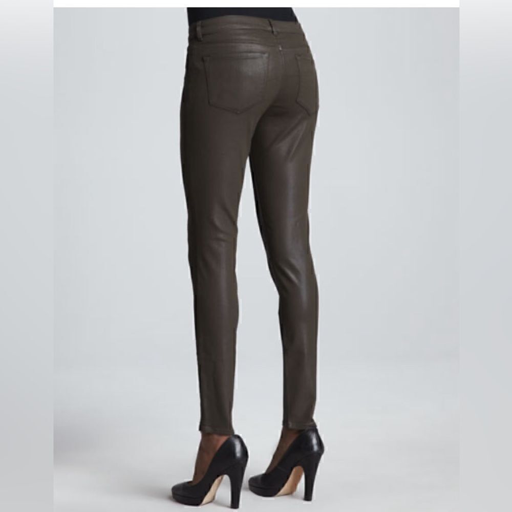 Ellie Tahari Azella Black coated denim waxed skinny jean Legging 6 - Picture 2 of 8